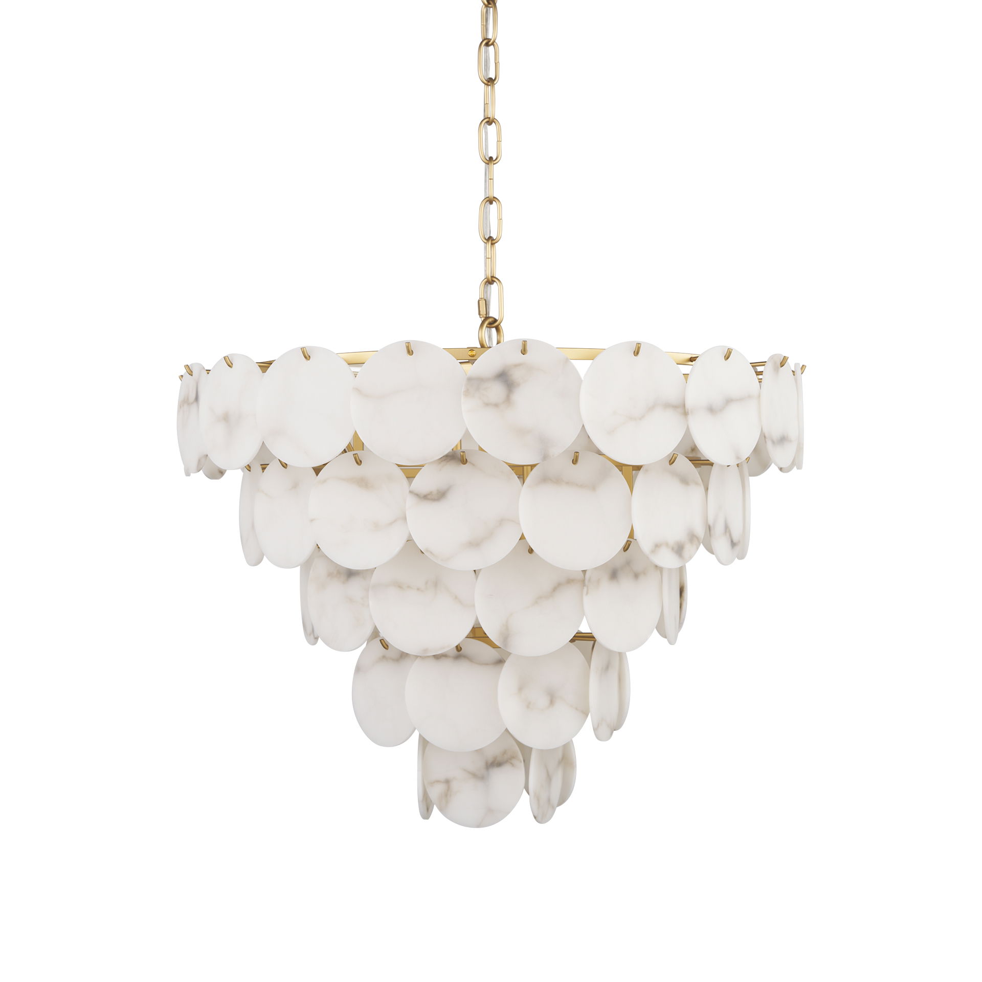 Monroe Brushed Gold Metal with Resin Shade 6-Light Chandelier large image 