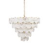 Monroe Brushed Gold Metal with Resin Shade 6-Light Chandelier thumbnail 0