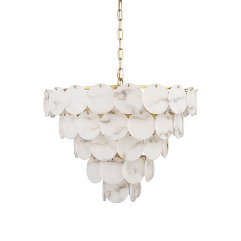 Monroe Brushed Gold Metal with Resin Shade 6-Light Chandelier