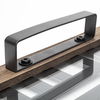 Fantuz 32L x 16W Gray Metal, Wood and Glass Serving Tray thumbnail 4