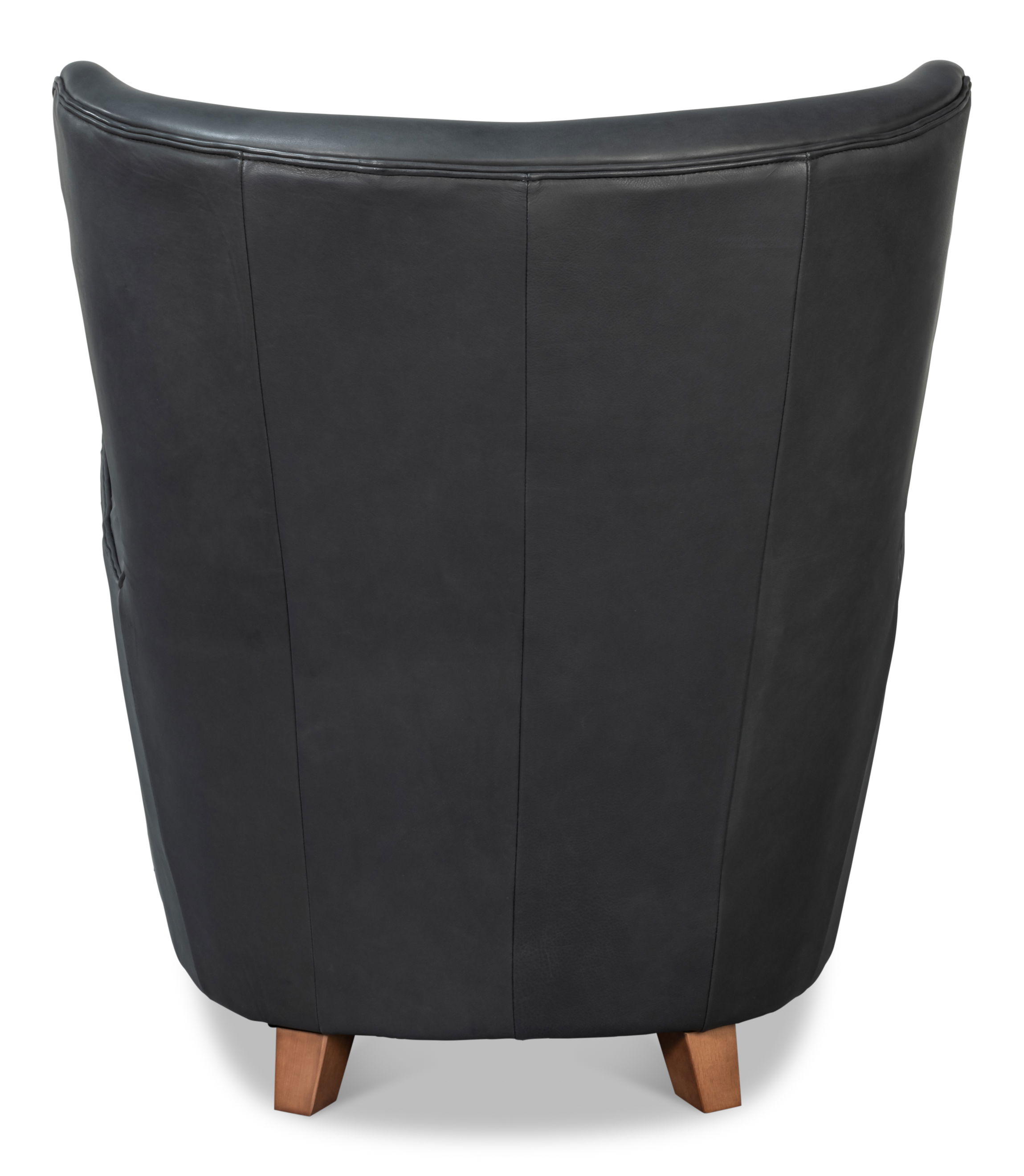 Lombard Wing Chair,Santoni Black Leather large image 