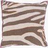 Zebra Accent Pillow, Decorative Pillow by Surya, 18" length x 18" width thumbnail