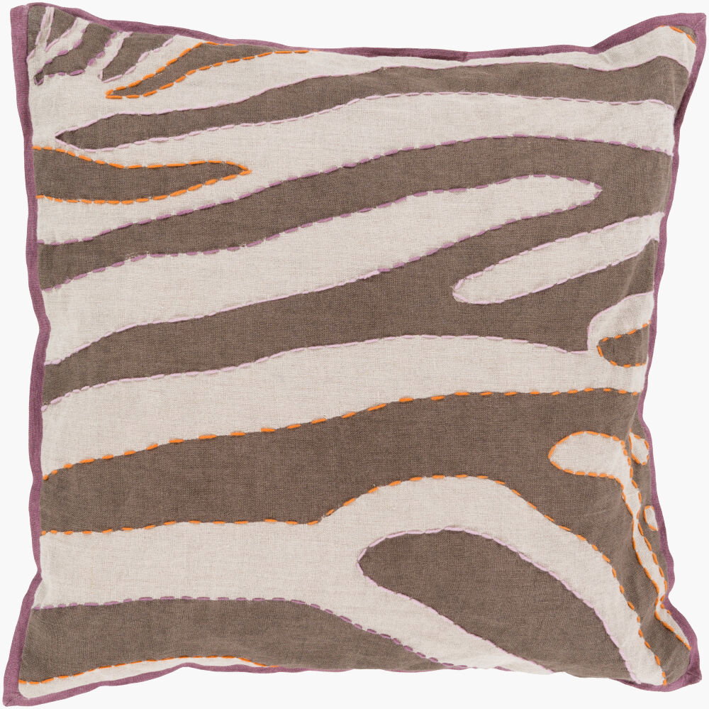 Zebra Accent Pillow, Decorative Pillow by Surya, 18" length x 18" width
