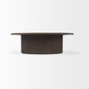 Terra 48L x 48W x 15H Dark Brown Wood Round Fluted Coffee Table thumbnail 3