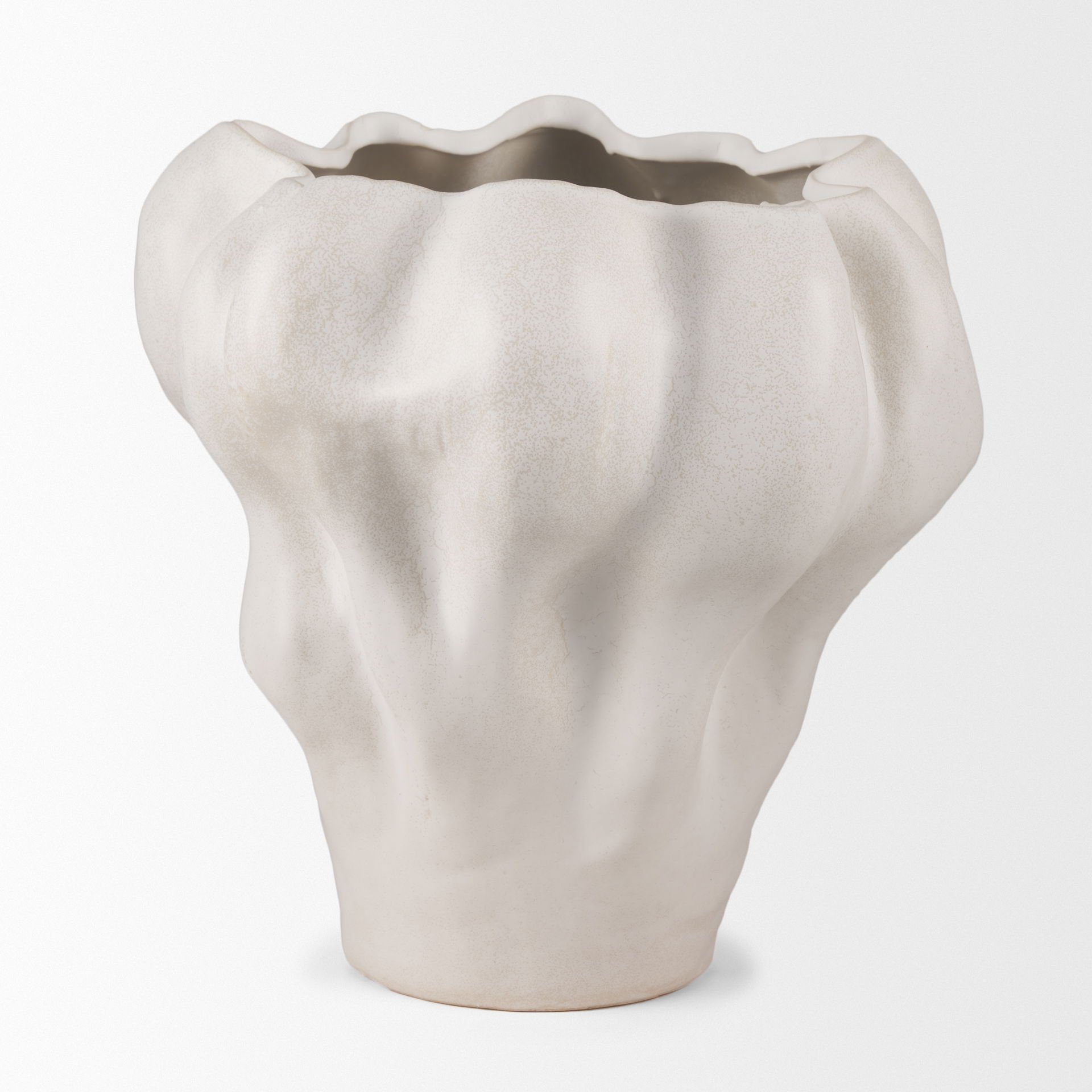Vanna Sculptural Cream Glazed Ceramic Vase large image 