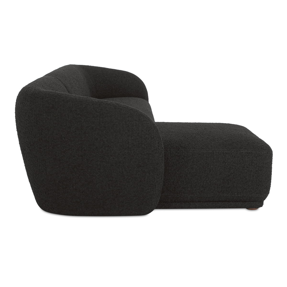 Faye Left Sectional Black Boucle, Sectional Sofa by Moe's Home, 113.75" width x 29.5" height x 60.25" depth View 3