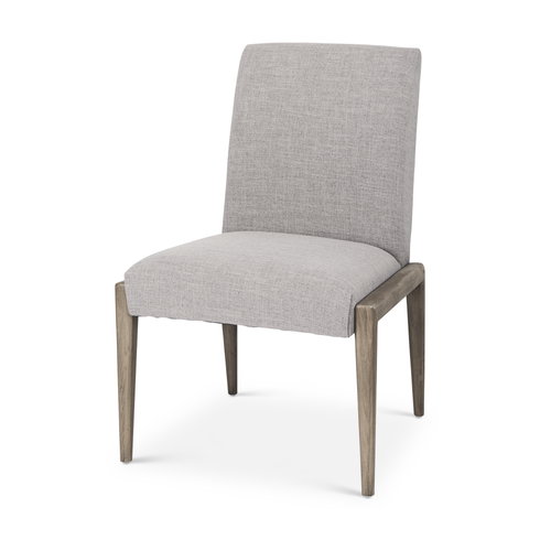 Palisades Curved Back Dining Side Chair | Gray Fabric with Solid Wood