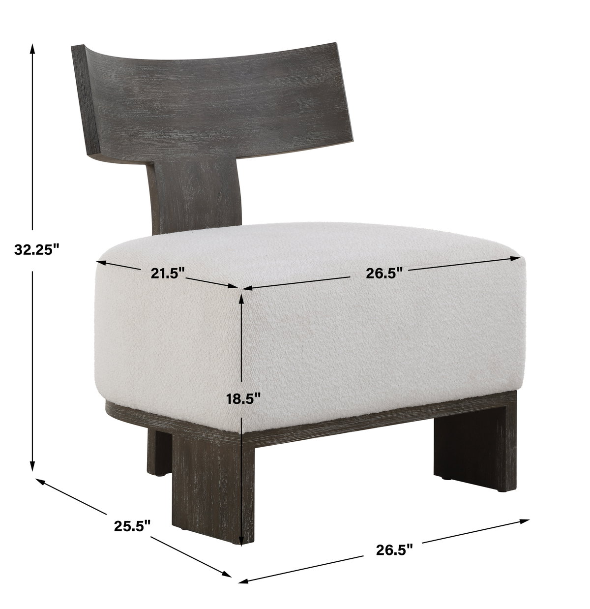 Finlay Dark Walnut Accent Chair, by Uttermost, 27.5" width x 32.25" height x 25.5" depth View 3
