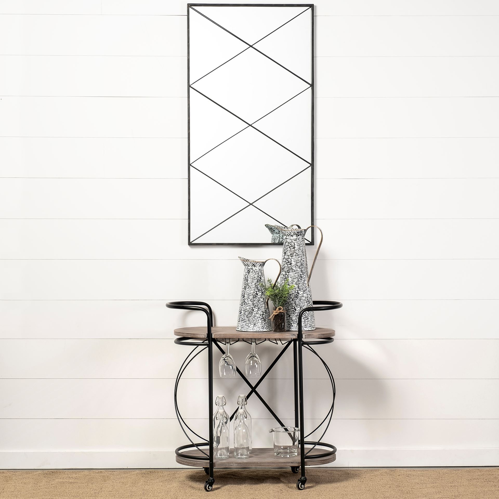 Colette Small Black/White Patterned Vase large image 