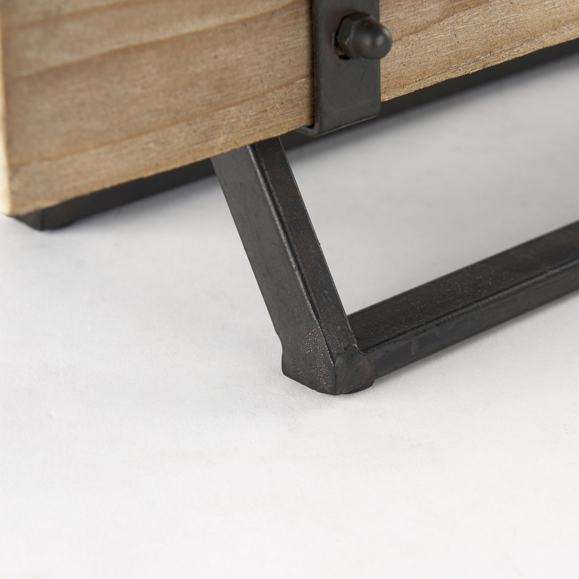 Benk Wood and Black Metal Five Cup Candle Holder large image 