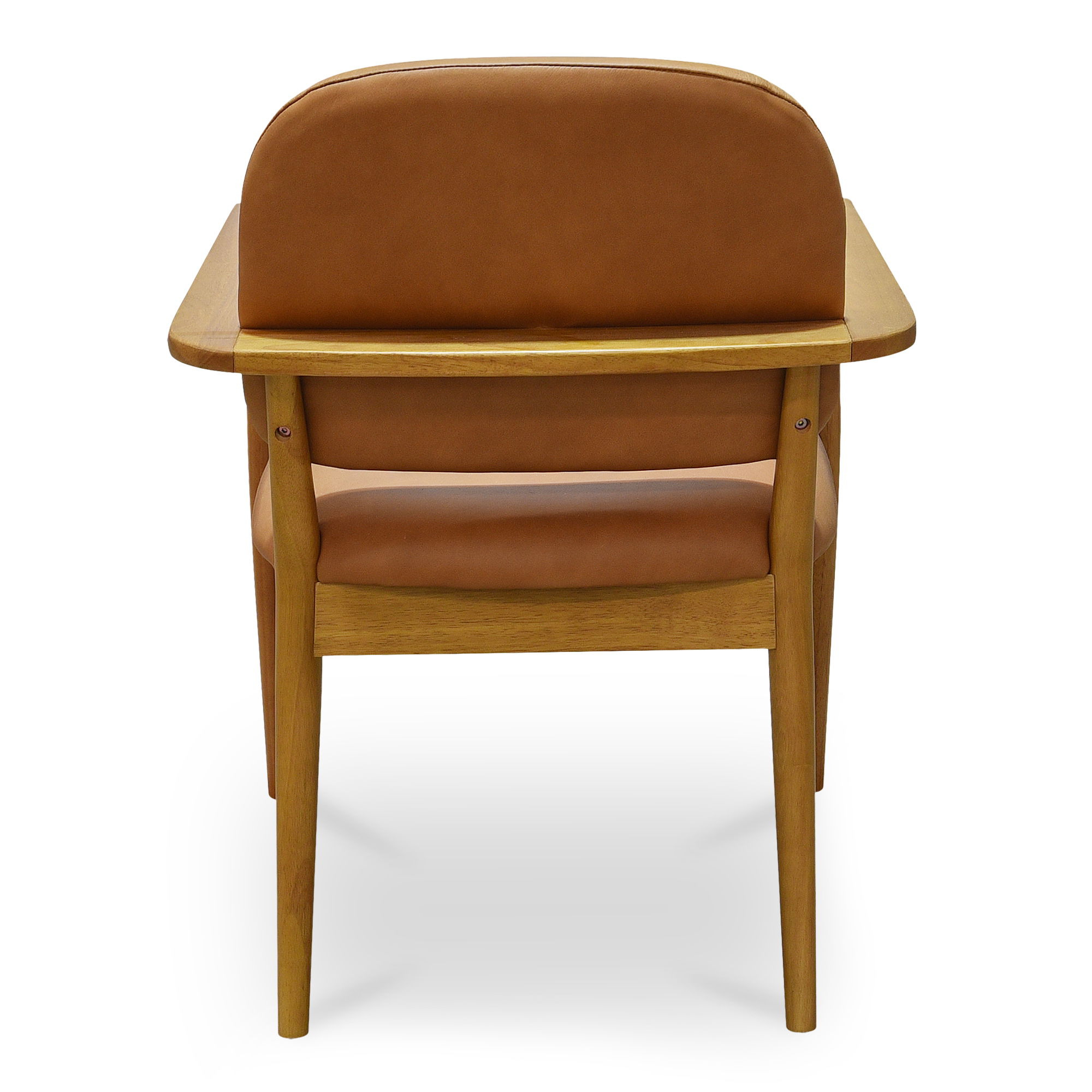 Norrie Dining Chair Brown Leather, by Moe's Home, 24.41" width x 33.46" height x 24.41" depth View 4