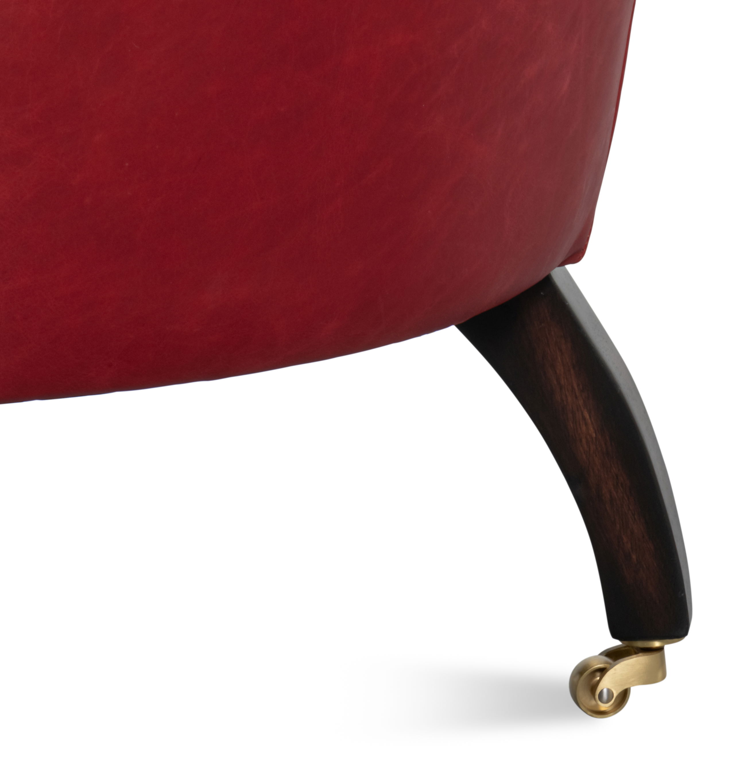 Bastian Armchair, New Rouge Leather, Seating by Sarreid, 33" length x 33" width x 31" height View 8