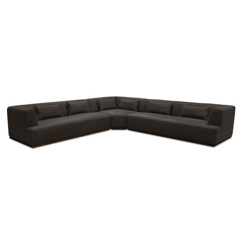 Clove L-shaped Sectional Deep Brown