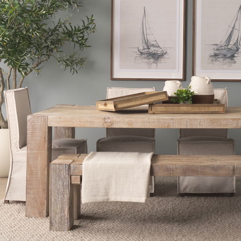 Sonny 23.6L x 23.6W x 2.0H Set of Two Brown Wood and Wicker Square Trays