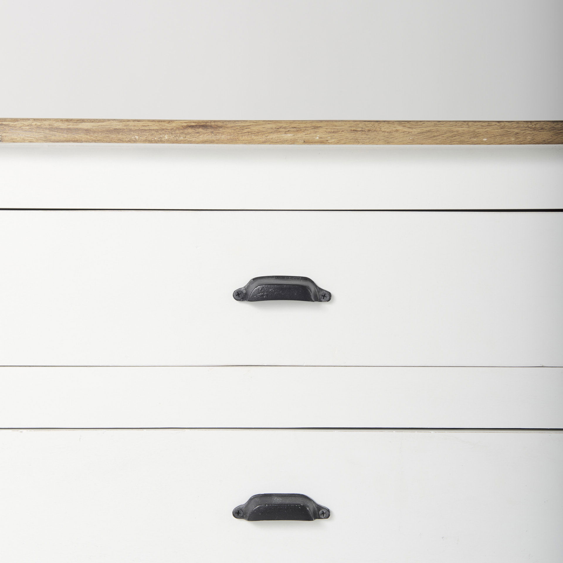 Bourchier 75x21 White/Black Solid Wood Frame Brown Top 4 Drawer 2 Glass Cabinet Buffet large image 