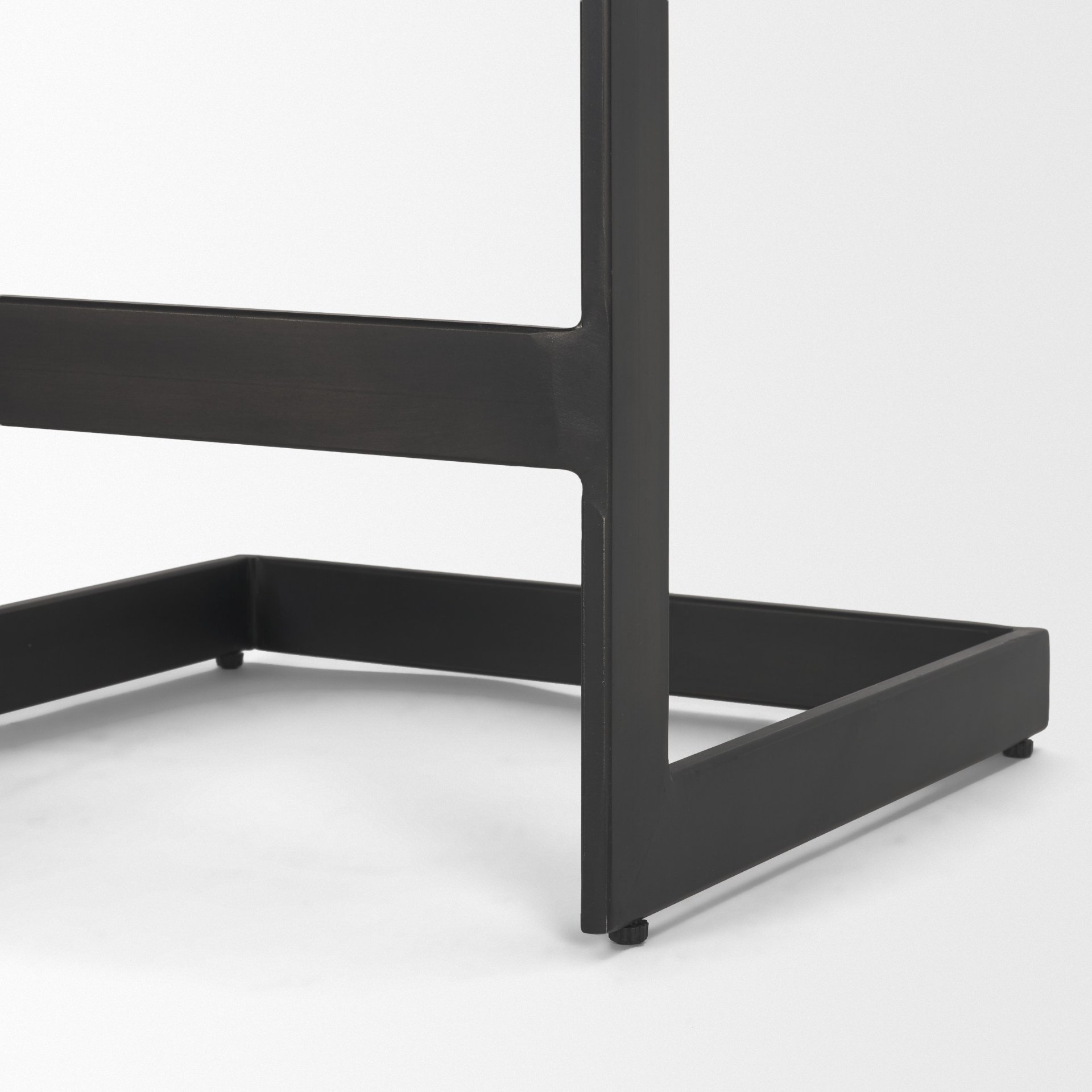 Kiran 17L x 17W x 26H Black Wood with Black Metal Base C-Shape Counter Stool, Counter & Bar Stool by Mercana, 17" length x 17" width x 26" height View 13