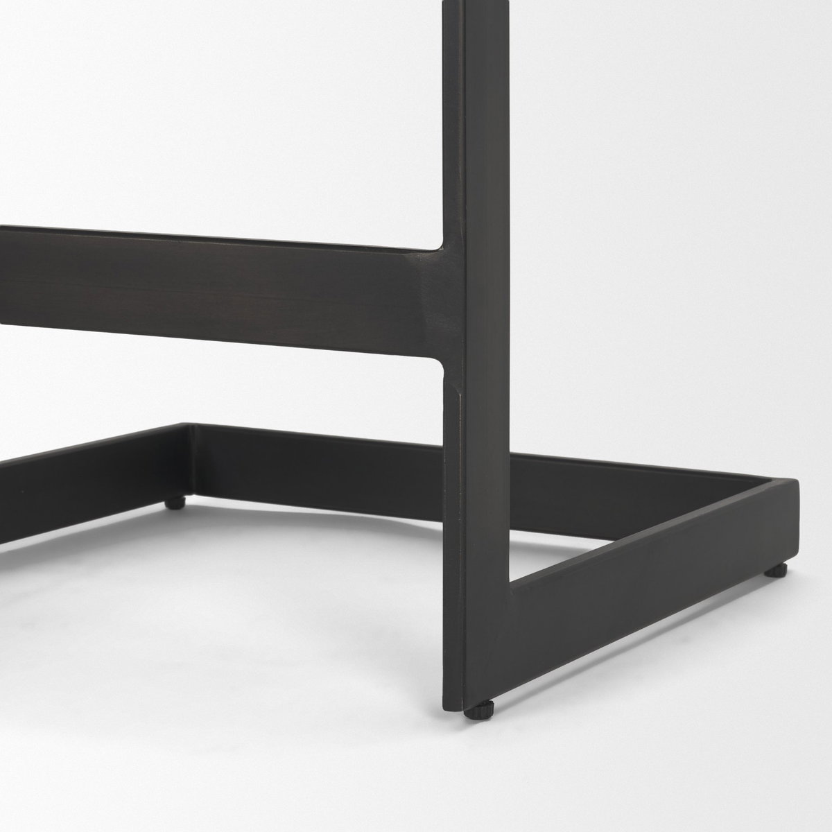 Kiran 17L x 17W x 26H Black Wood with Black Metal Base C-Shape Counter Stool, Counter & Bar Stool by Mercana, 17" length x 17" width x 26" height View 13