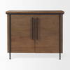 Maddox  40.0L x 18.5W x 32.75H Brown Solid Wood Black Metal 2 Door Accent Cabinet, Cabinets & Chest by Mercana, 40" length x 18.5" width x 32.75" height thumbnail 3