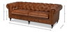 Castered Chesterfield Sofa, by Sarreid, 3'2" length x 7'5" width x 2'8" height thumbnail 15