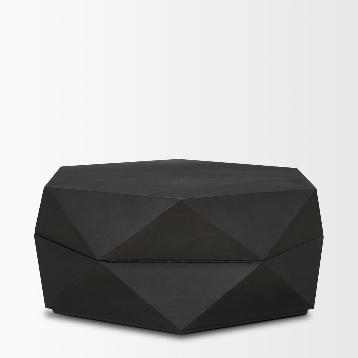 Arreto 36' Hexagonal Hinged Solid Wood Top and Base Coffee Table, by Mercana, 36" length x 36" width x 15" height View 7