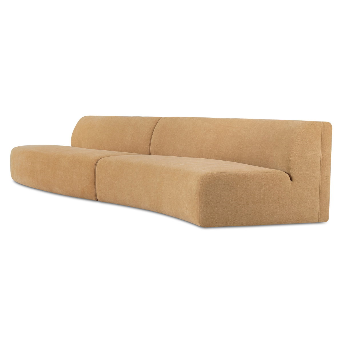 Naomi 2 Piece Wave Modular Sectional Golden Yellow, Sectional Sofa by Moe's Home, 161.4" width x 28.3" height x 39" depth View 4