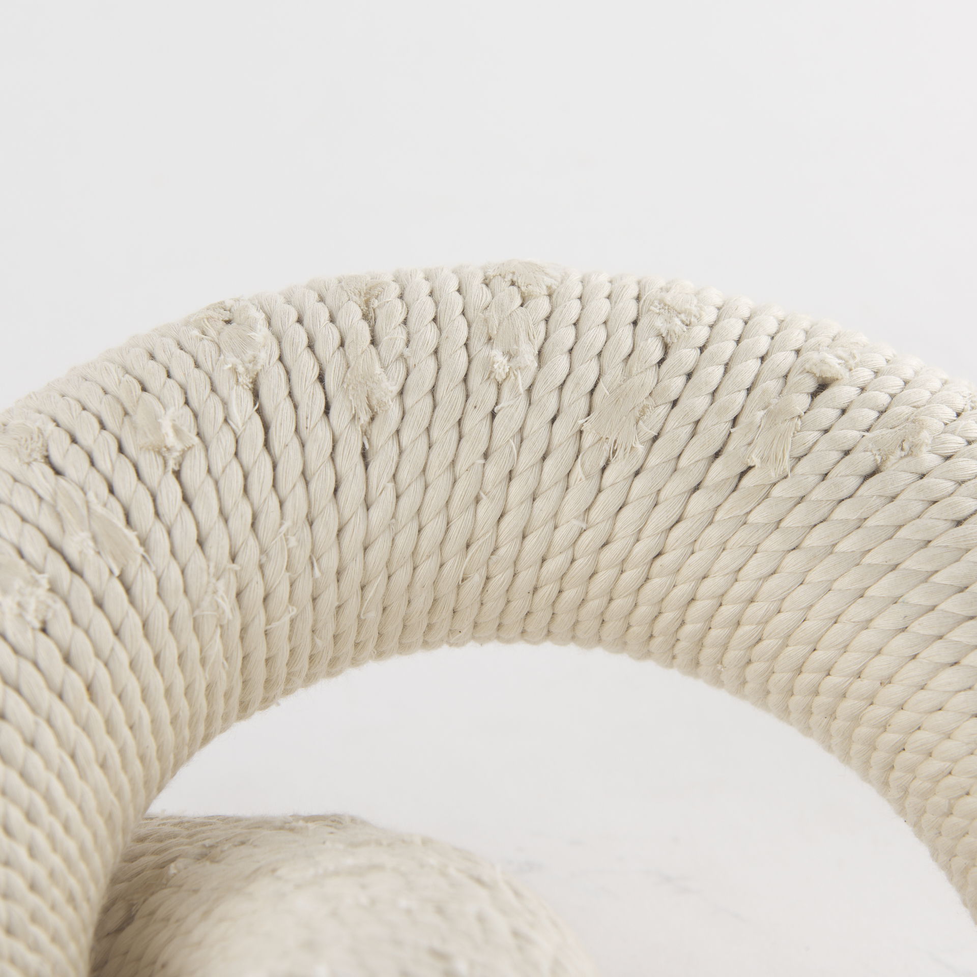 Alize Cotton Rope Wrapped Solid Wood Circular Chain Link Decorative Object large image 