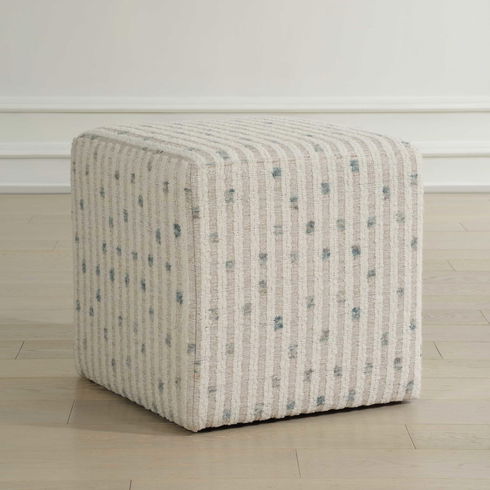 Joie White Chenille Ottoman