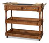 Capital Serving Cart  Fruitwood Finish, by Sarreid, 1'7" length x 4'4" width x 3'3" height thumbnail 1