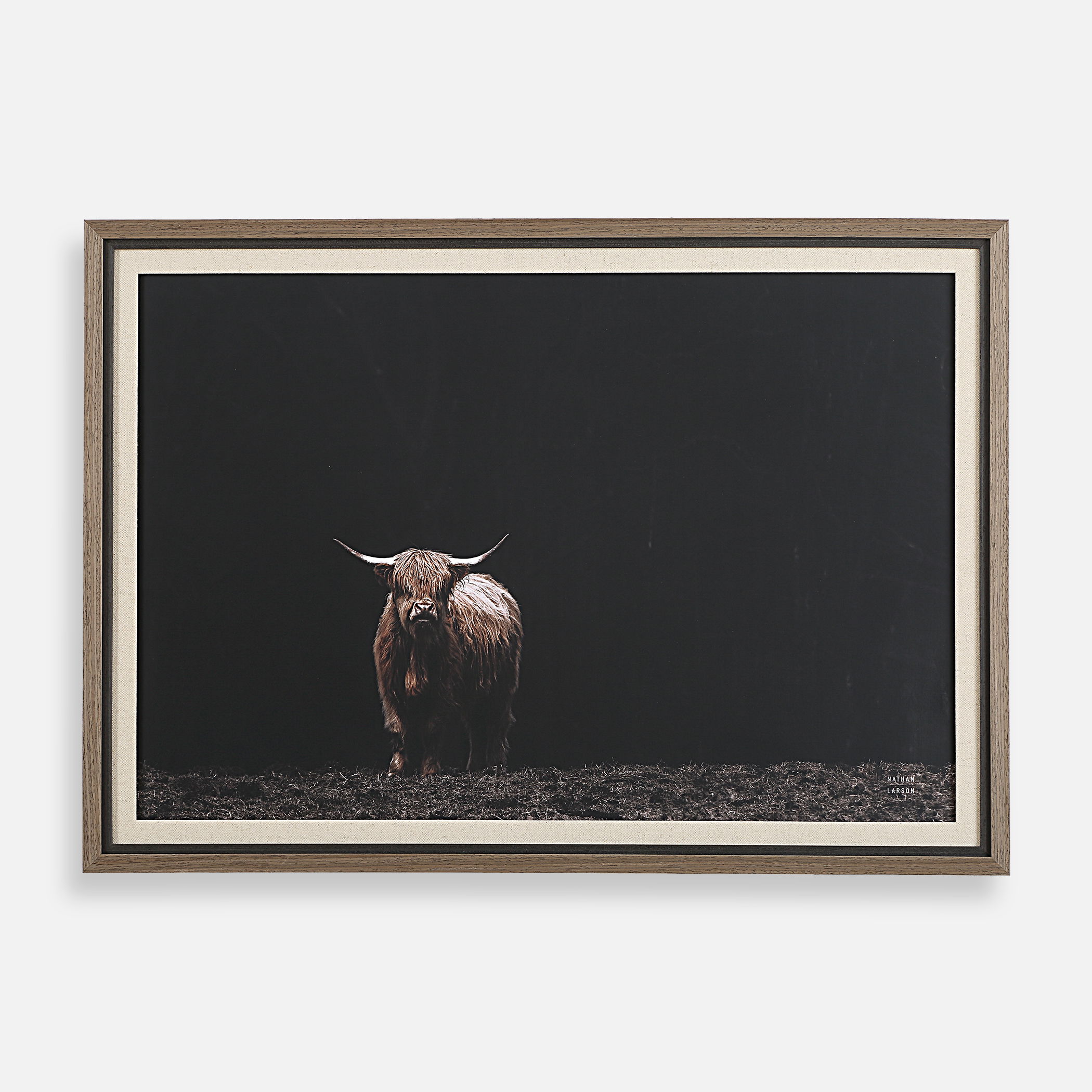 King Of The Hill Framed Bovine Print, Painting by Uttermost, 39.62" width x 27.62" height x 1.75" depth View 1