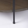 Larkin 42' Round Two-Tier White Marble Top and Solid Wood Shelf with Black Metal Frame Coffee Table, by Mercana, 43.5" length x 43.5" width x 16" height thumbnail 6