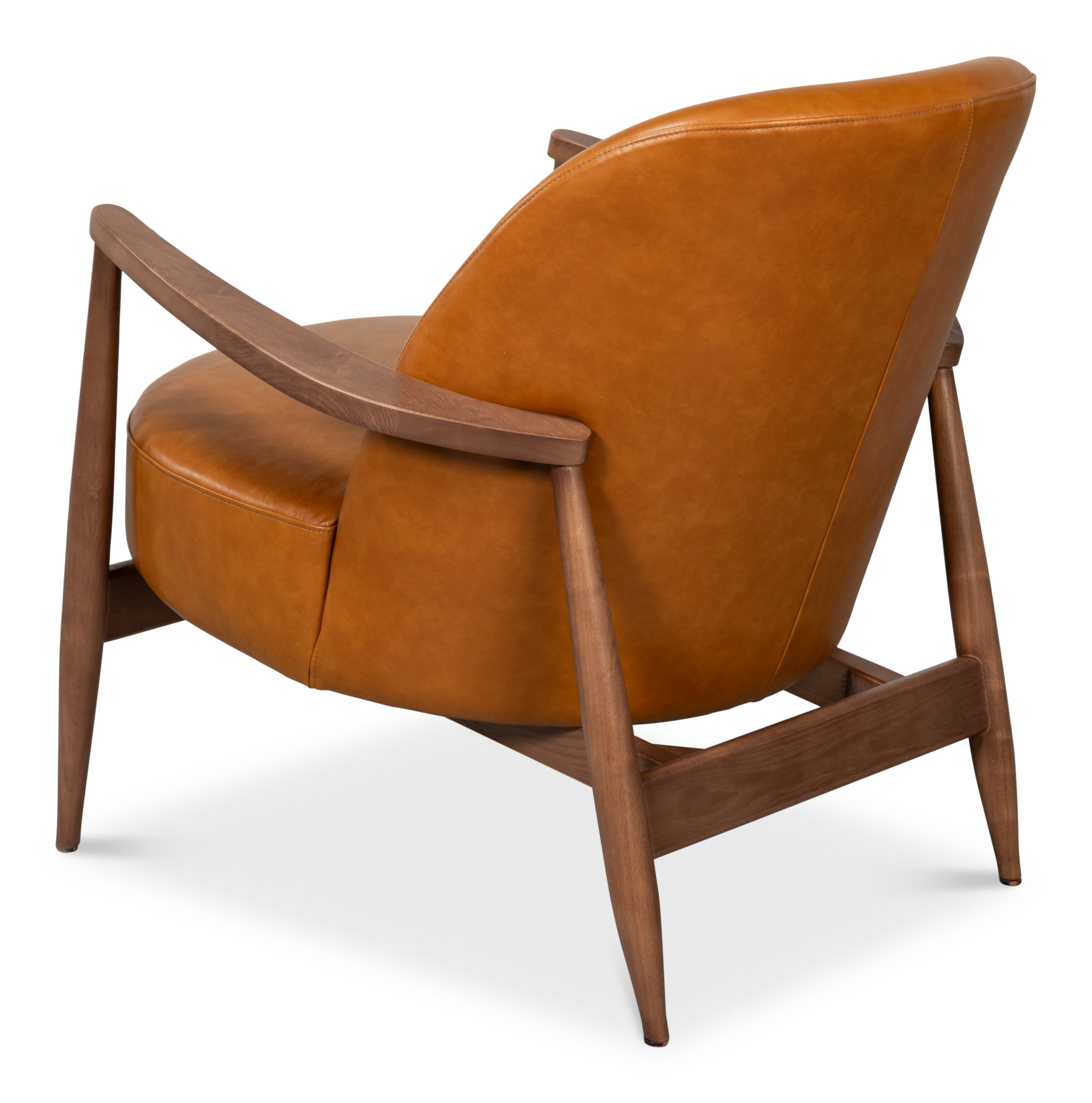 Pindar Armchair, Leather, New Tan, Seating by Sarreid, 30" length x 31" width x 30" height View 11