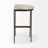 Millie Backless 30in Seat Bar Stool | Gray Hair-On-Hide with Gold Metal, Counter & Bar Stool by Mercana, 16.75" length x 17.75" width x 30" height thumbnail 7