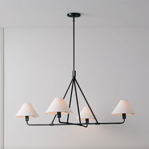 Online Designer Other Beatrix Chandelier Dark Bronze White Linen (46")