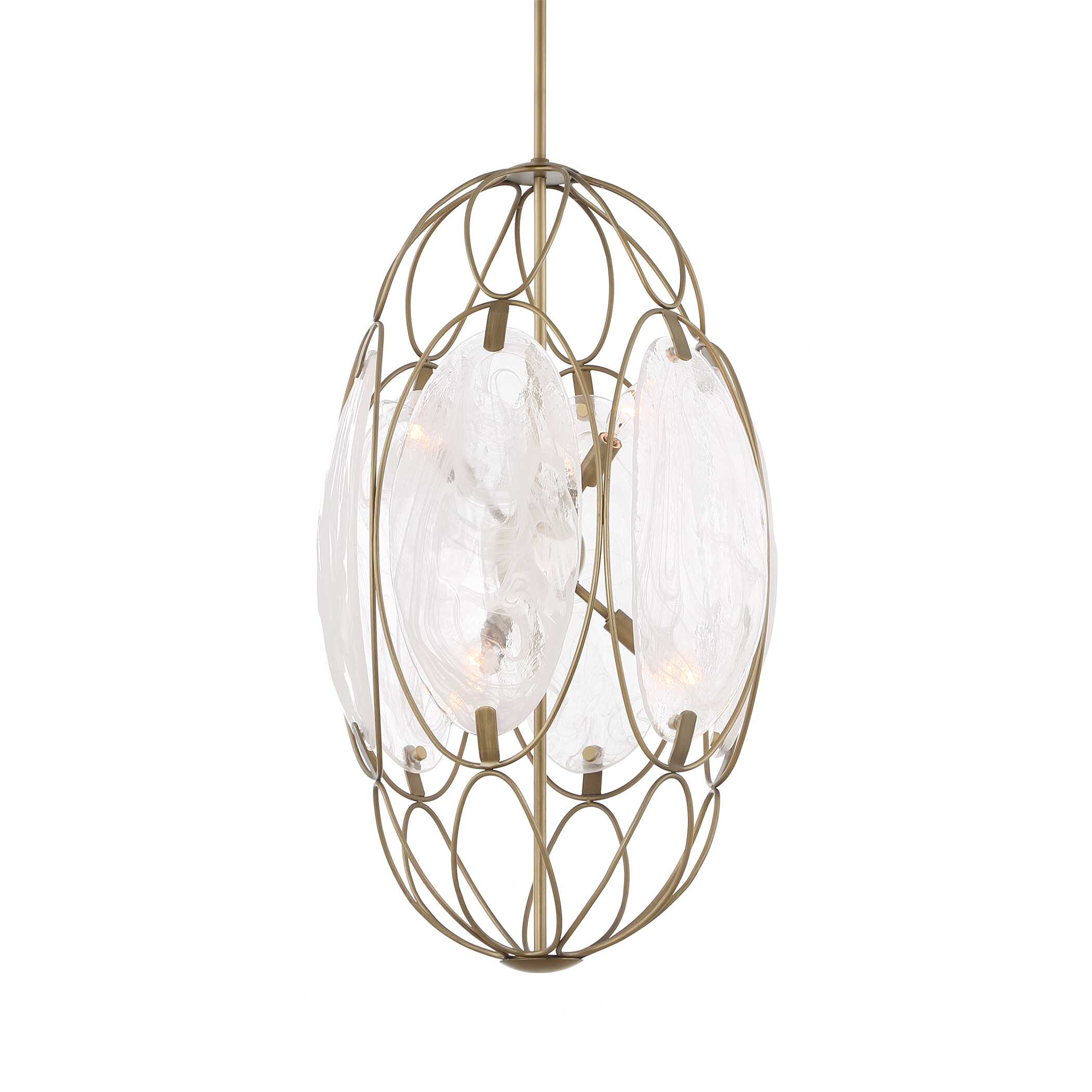 Valencia 6 Light Glass Panel Pendant, Ceiling Light by Uttermost, 31" height x 19" diameter View 5