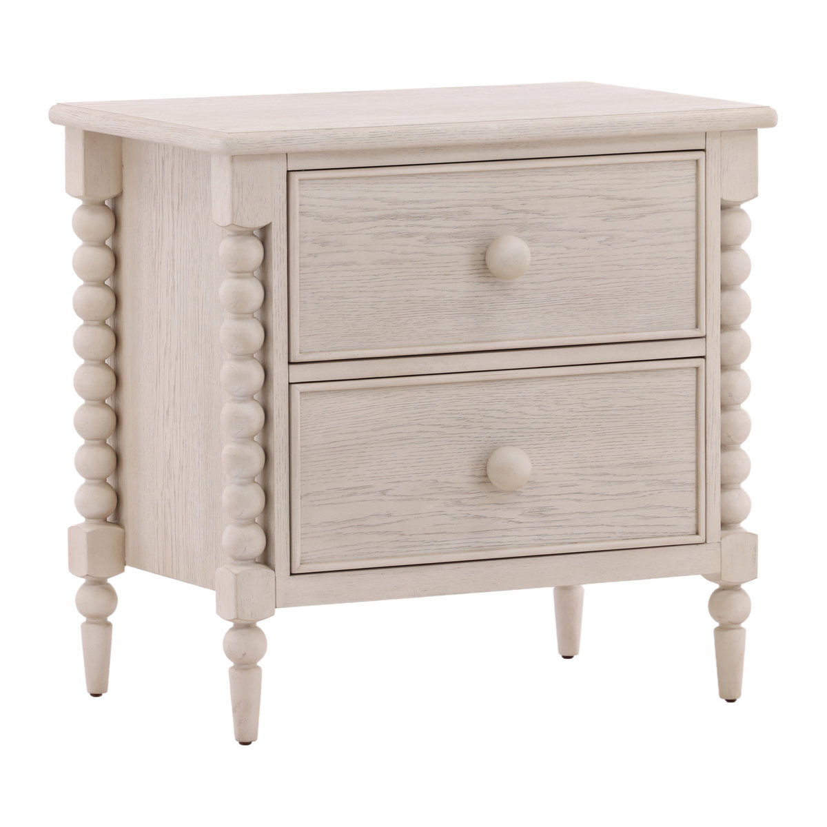 Marcellina Nightstand Whitewash, by Dovetail, 28" width x 27" height x 17.75" depth View 1