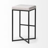 Frodo 29.75H Seat Height White Fabric Seat Black Metal Base Stool, Counter & Bar Stool by Mercana, 16.54" length x 16.54" width x 30" height thumbnail 6