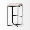Frodo Backless 29.75in Seat Bar Stool | White Fabric with Black Metal, Counter & Bar Stool by Mercana, 16.54" length x 16.54" width x 30" height thumbnail 6