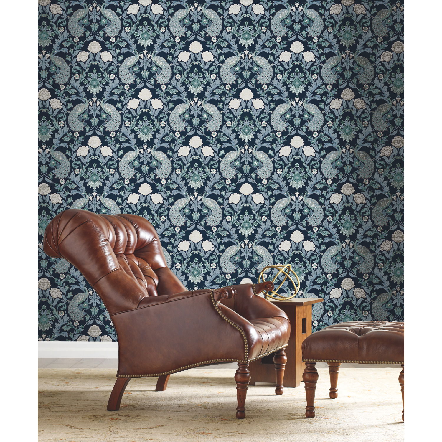 Plume Dynasty Navy Wallpaper large image 