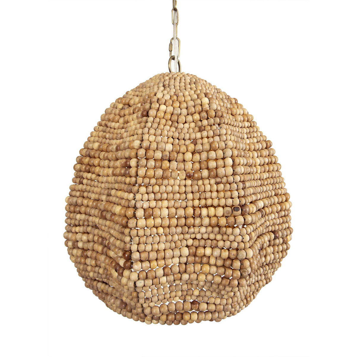 Kauri 1 Light Wooden Bead Pendant, Mini Light Pendant by Uttermost, 18" width x 20" height x 18" diameter x 18" depth View 3
