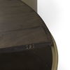Eclipse Antique Brass Metal Drum Base with Dark Brown Wood Top Nested Coffee Table thumbnail 13