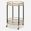 Dolly Round Bar Cart, Bar Carts & Cabinet by Uttermost, 22" width x 29.75" height x 22" depth thumbnail 1