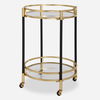 Dolly Round Bar Cart, Furniture by Uttermost, 22" width x 29.75" height x 22" depth thumbnail 1