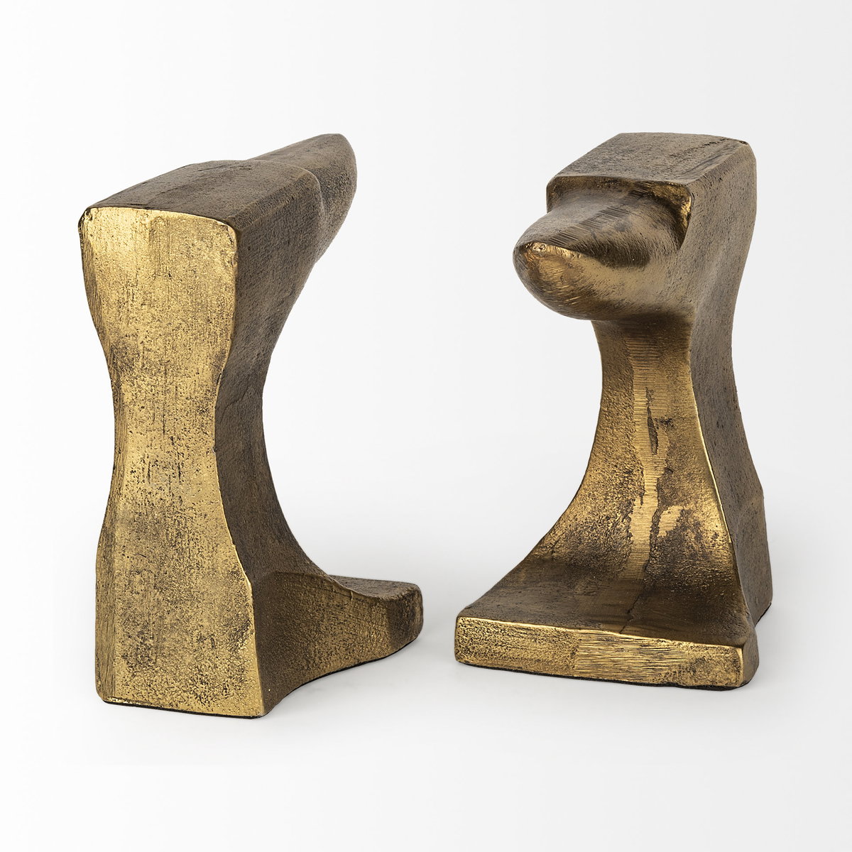 Anvilia (Set of 2) 12L x 3W Gold Anvil Shaped Bookends, by Mercana, 11.81" length x 3.54" width x 6.3" height View 5