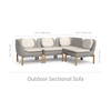 Inou Elements Modular Four-seater Sectional Sofa, Outdoor Furniture by Crescent Garden, 6'9.3" width x 2'2.4" height x 4'5.3" depth thumbnail 3