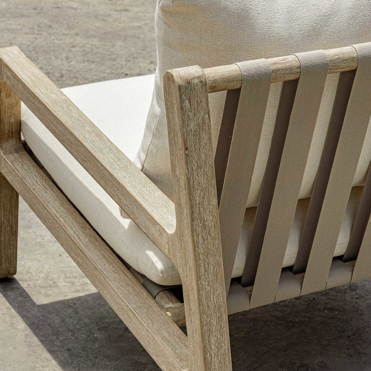 Strapped Outdoor Lounge Chair, Outdoor Accent Chair by Uttermost, 2'10" width x 2'4.5" height x 3'4" depth View 6