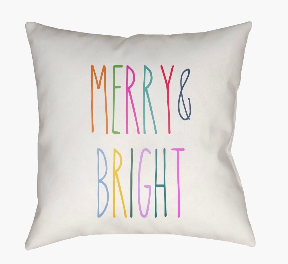 Merry Bright Accent Pillow, Decorative Pillow by Surya, 20" length x 20" width