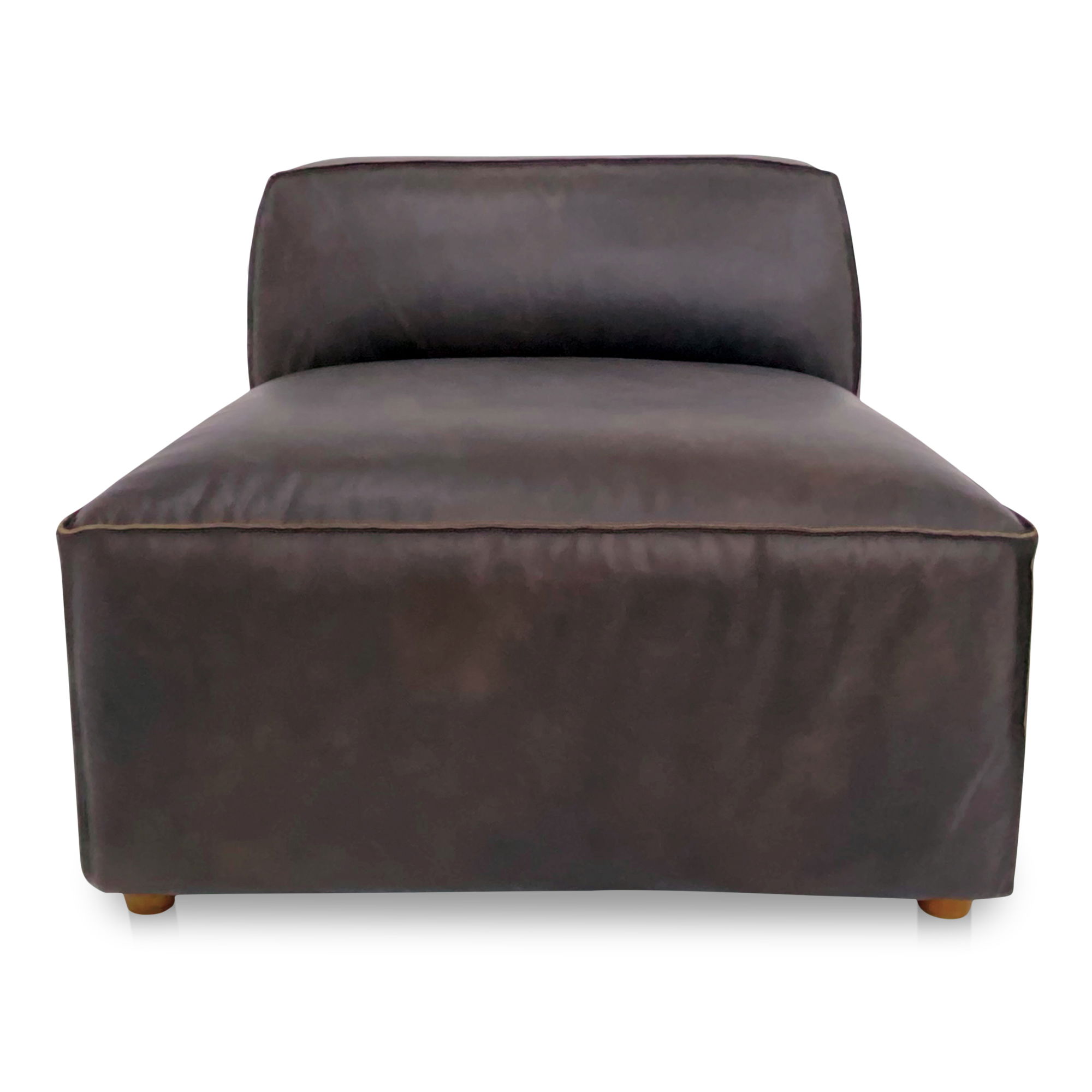 Form Slipper Chair Espresso Brown Leather, Accent Chair by Moe's Home, 31" width x 26" height x 40.5" depth View 1
