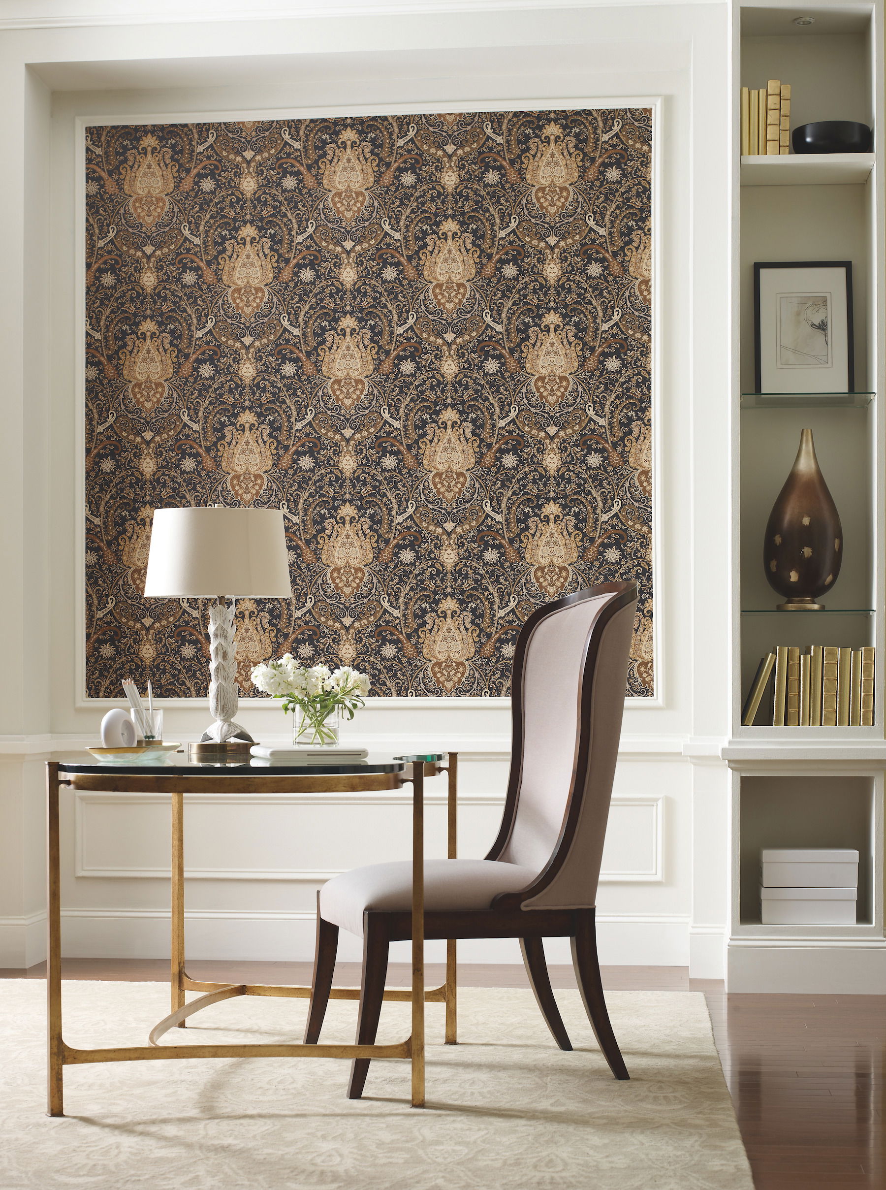 Byzance Brown Wallpaper, by York Wall, 27' length x 2'3" width x 0.02" depth View 2