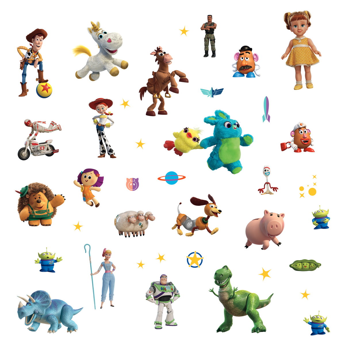 Toy Story 4 Wall Decals, by York Wall, 1'4.8" length x 9" width x 1.2" depth