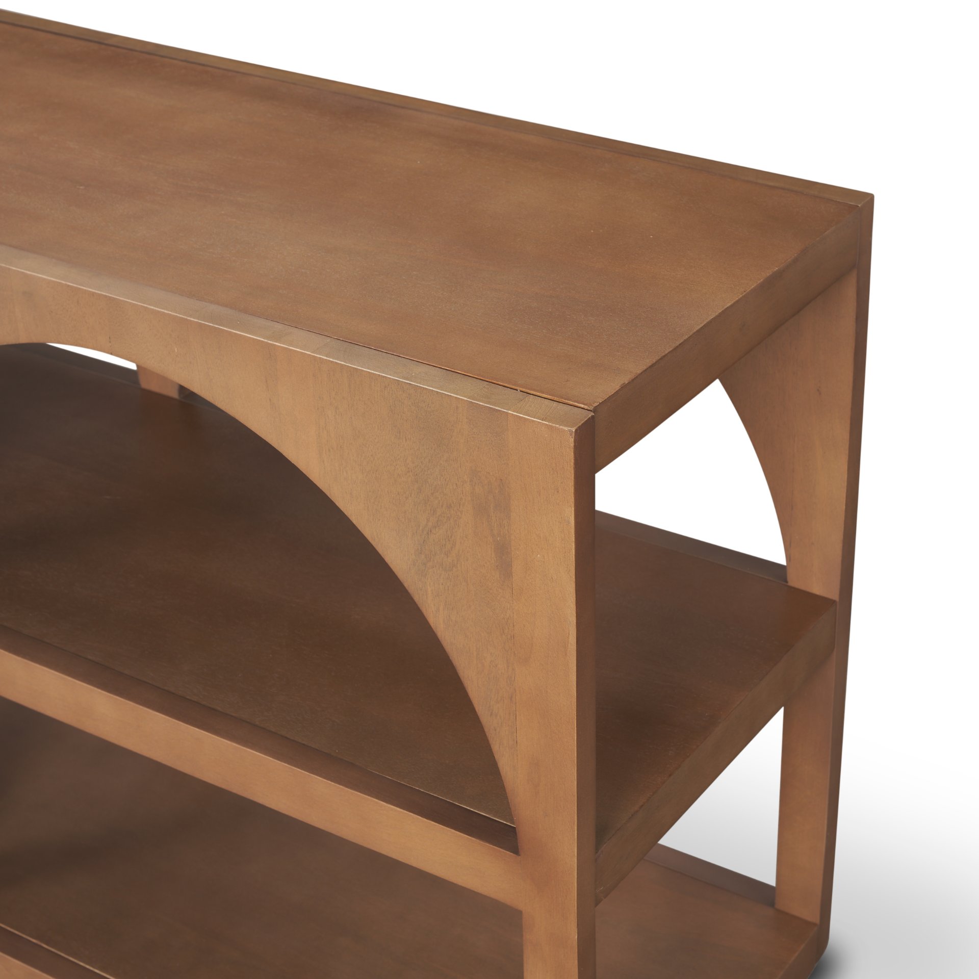 Bela Large Arched Console Table Medium Brown Wood large image 